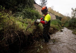 Dentro de la limpieza del río Darro en Granada