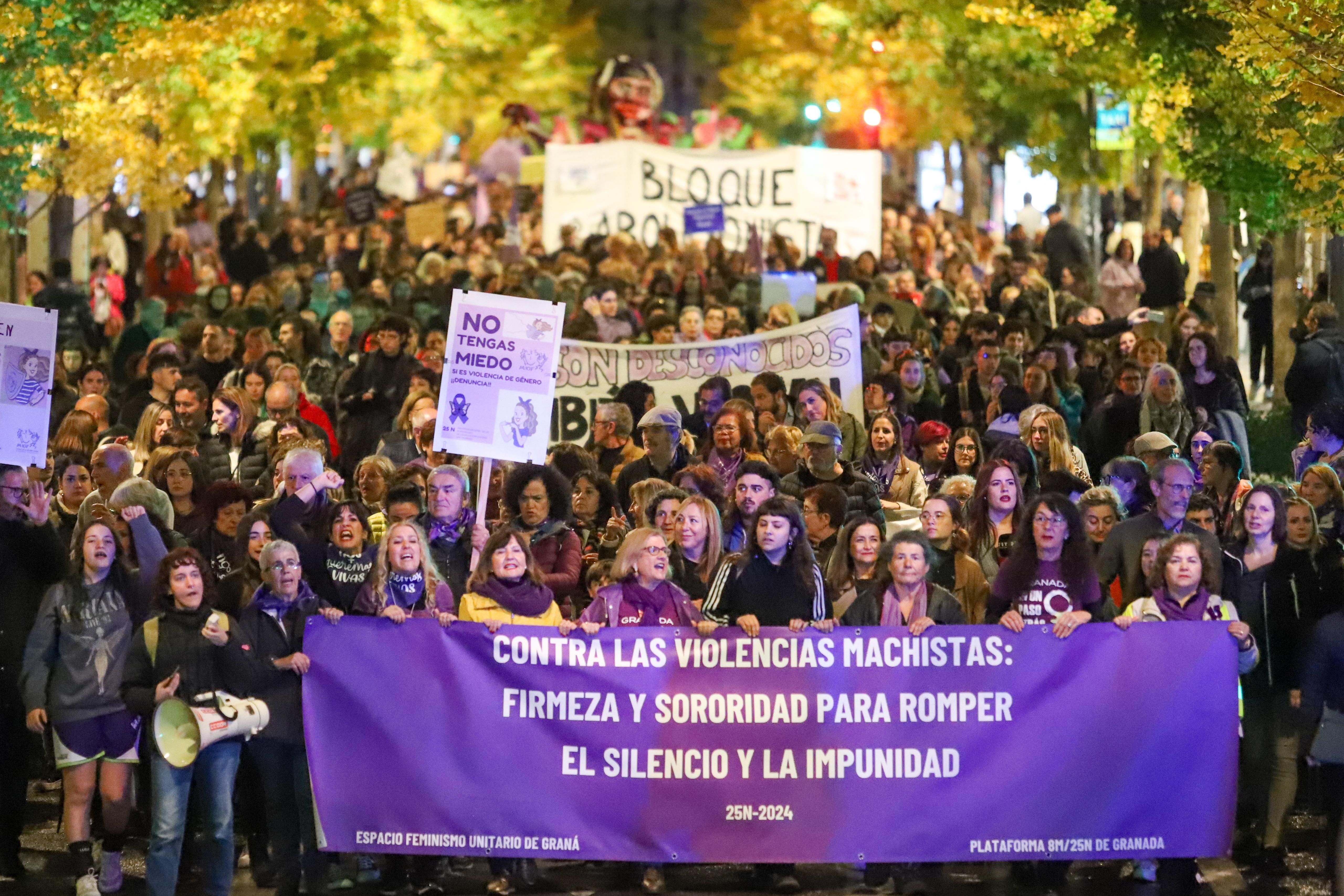 Las imágenes de Granada en Día de la Eliminación de la Violencia contra las Mujeres