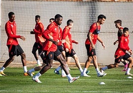 Martin Hongla se ejercita en una sesión anterior.