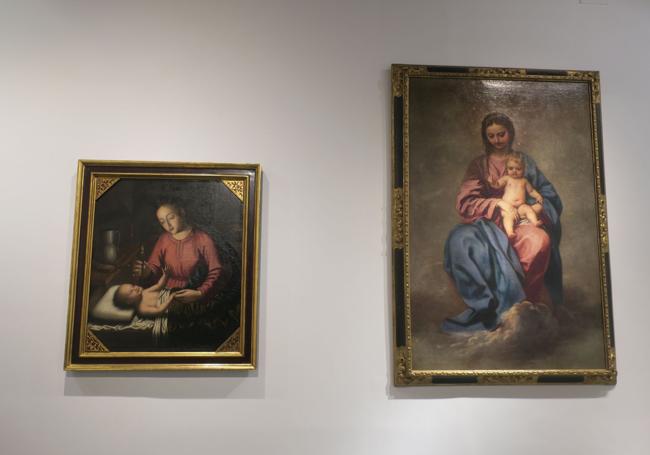 'Virgen cubriendo al Niño', de Rodríguez Blanes, y 'Virgen de Belén', de Alonso Cano.