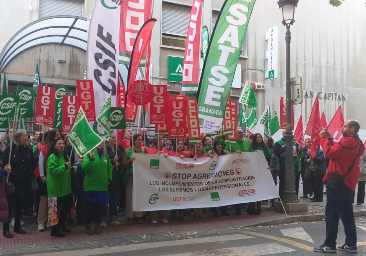 Protesta por el aumento de las agresiones en Granada.