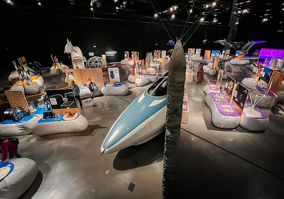 Visión general de la exposición 'BioInspiración' en el Parque de las Ciencias.