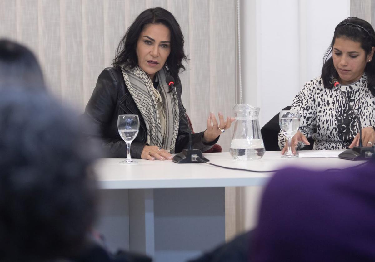 Lydia Cacho, ayer durante su intervención.