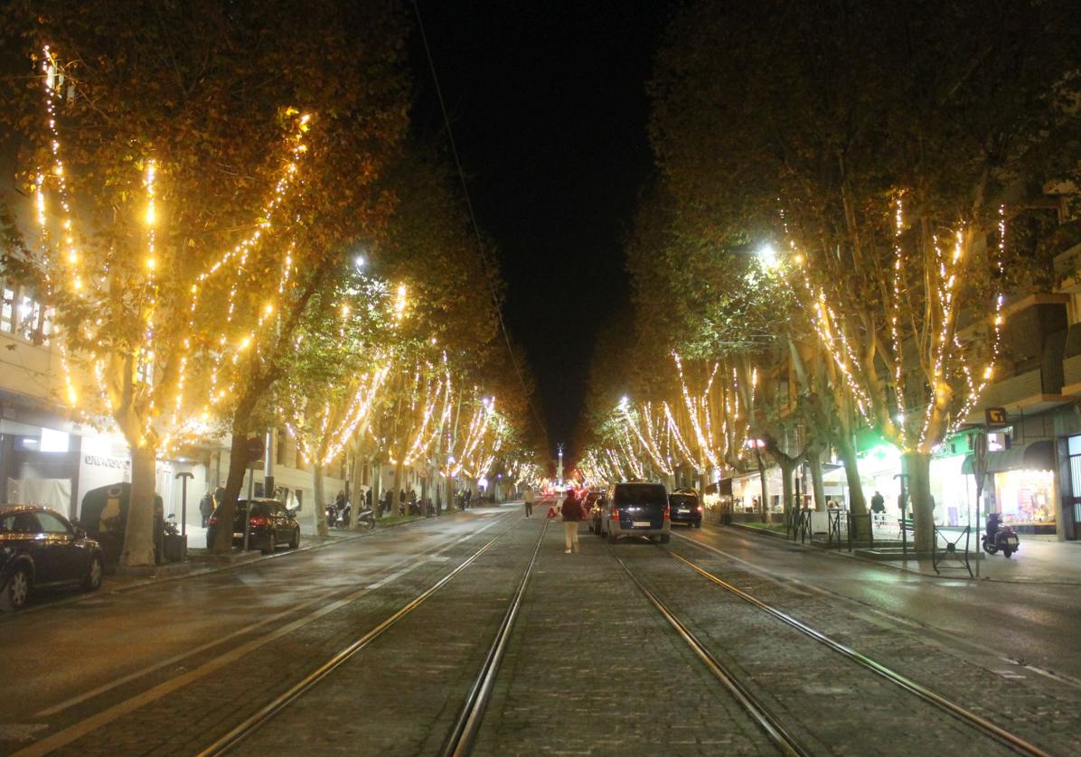 Iluminación navideña en Jaén.