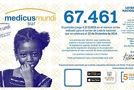 Papeleta de Medicos Mundi para el sorteo de Navidad.