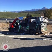 Un padre y sus dos hijos heridos tras dar varias vueltas de campana en la A-44 en Iznalloz