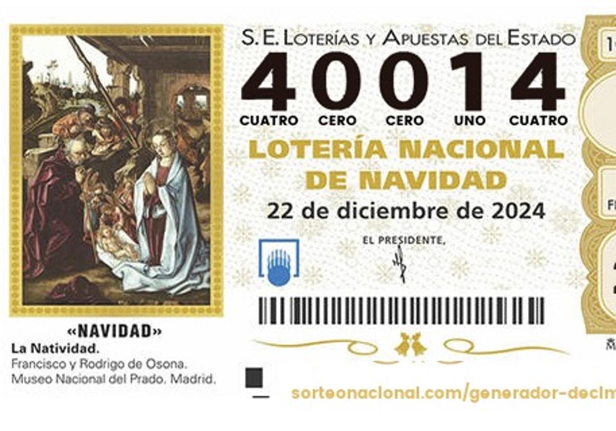 Premios de la Lotería de Navidad 2024.