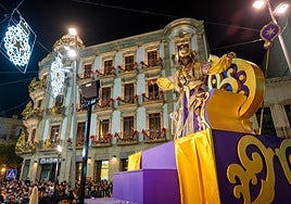 Baltasar en la última cabalgata celebrada en Almería.