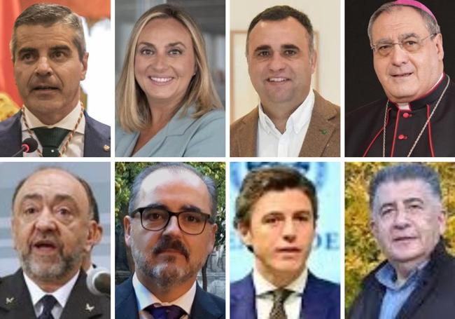 De izquierda a derecha y de arriba a abajo: César Díaz, Marifrán Carazo, Francis Rodríguez, Gil Tamayo, Pedro Mélida, Luis Recuerda, Jorge Saavedra y Manuel Martín.