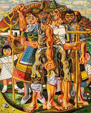 'Campesinos', otro de los cuadros que salen a subasta.