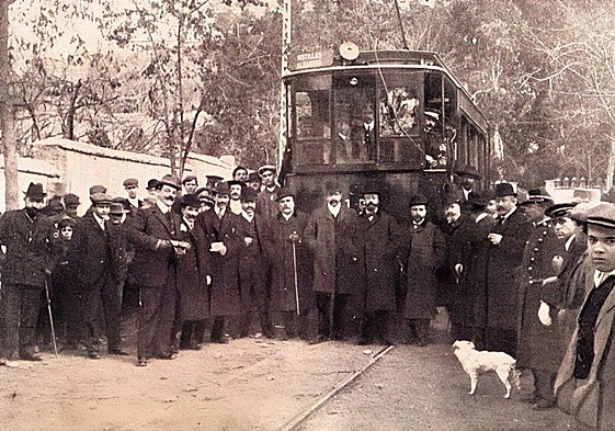 Inauguración del tranvía de la Alhambra, en 1907.