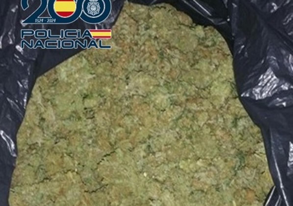 Una mochila con 300 cogollos de marihuana incautada en Granada