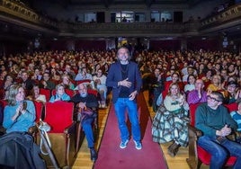 Salva Reina, al terminar la proyección de 'El 47' en el Isabel la Católica.