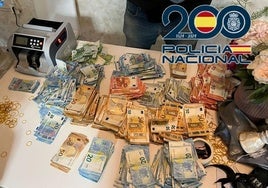 Parte de dinero confiscado a los presuntos narcos de Baza