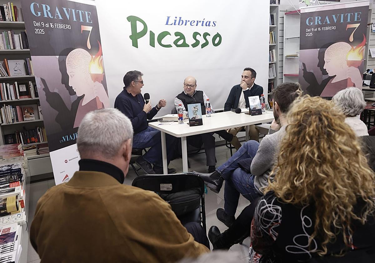 Jesús Lens, Francisco Herrera y Quico Chirino, ayer en la Picasso.