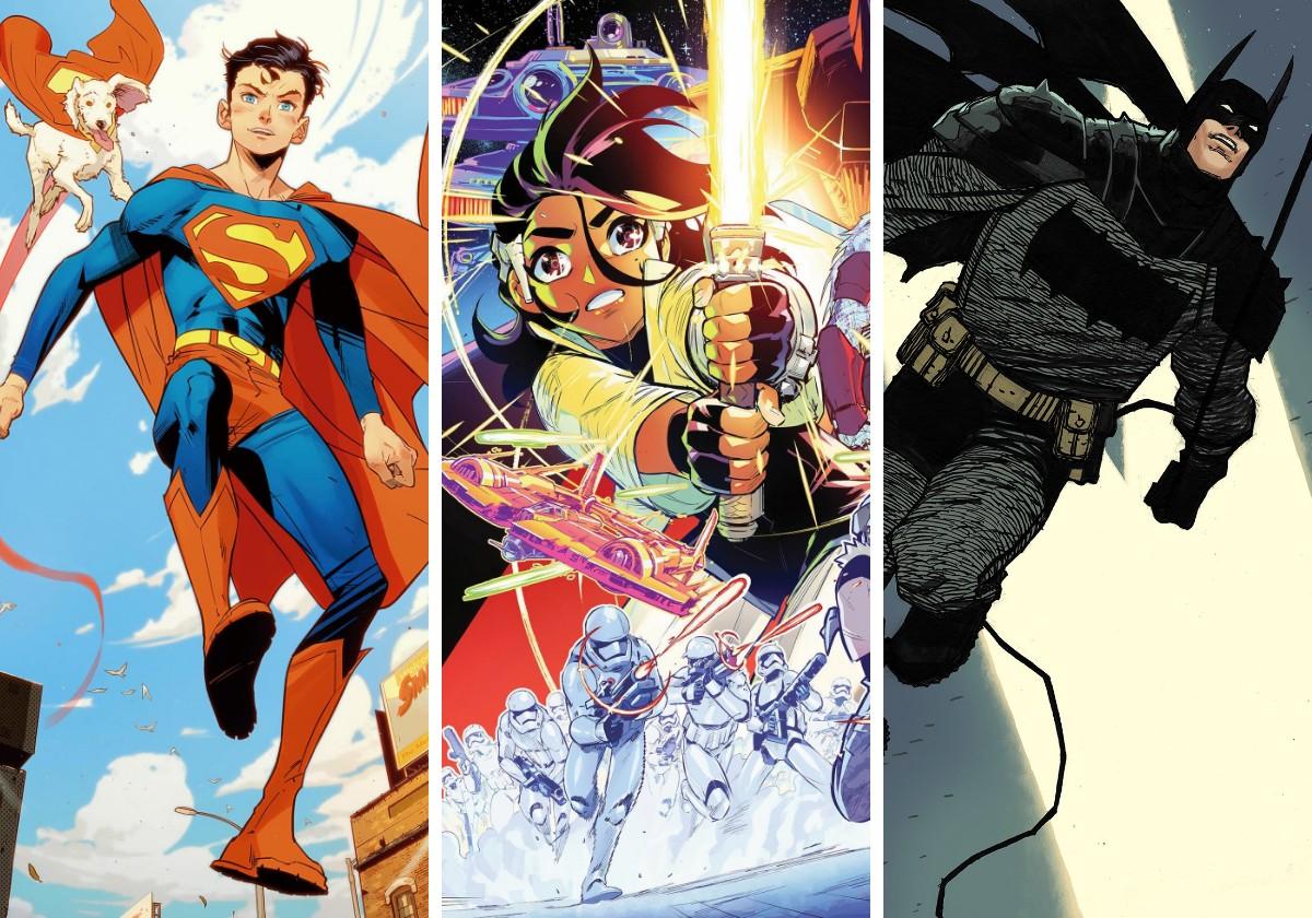 Superman de Jorge Jiménez, Star Wars de Kenny Ruiz y Batman de Gabriel H. Walta. Granadinos.