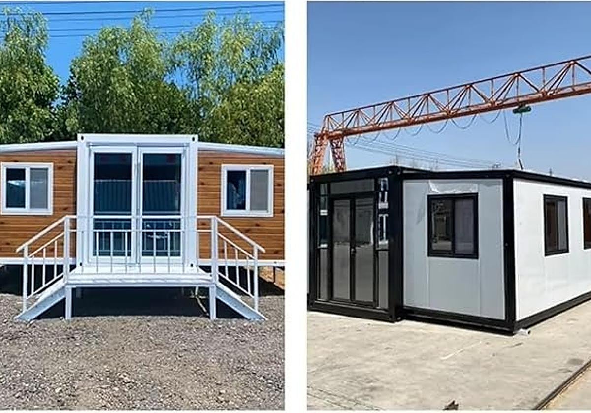 Algunas de las opciones de la casa prefabricada personalizable que vende Amazon por 9.500 euros.