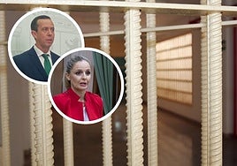 José María Martín y Maribel Sánchez Torregrosa sobre una imagen de archivo de la cárcel.