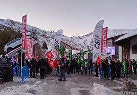 Protestas de los sindicatos, en los primeros días de febrero, para exigir mejoras laborales.