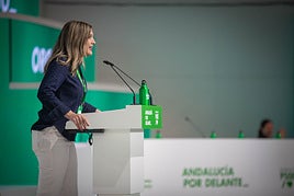 María Márquez en la primera jornada del congreso del PSOE-A.