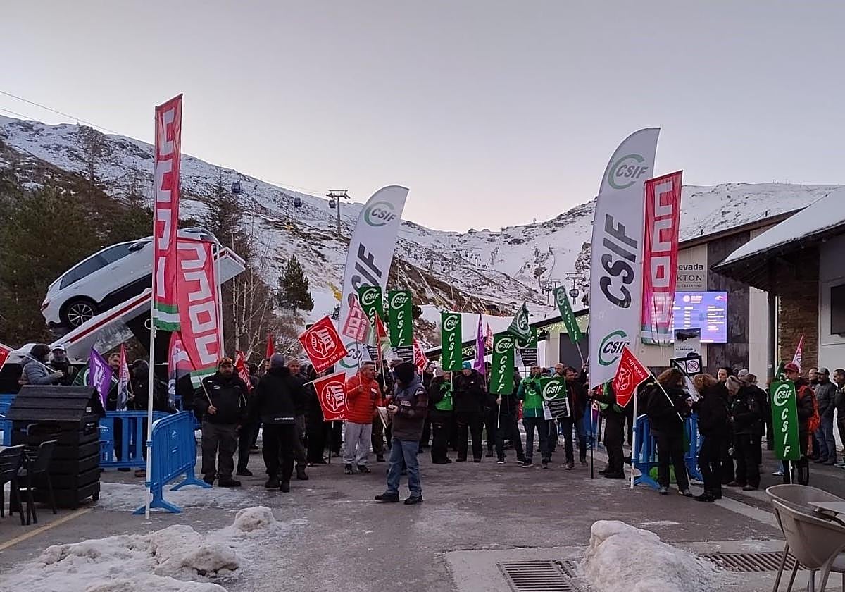 Protestas de los sindicatos, en los primeros días de febrero, para exigir mejoras laborales.