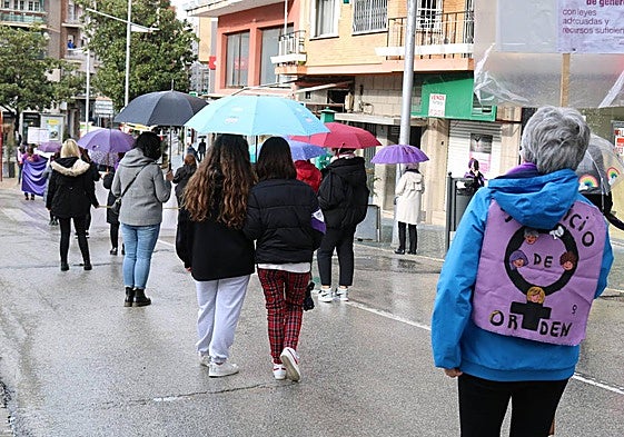 También llovió en la manifestación de 2021 en Jaén.