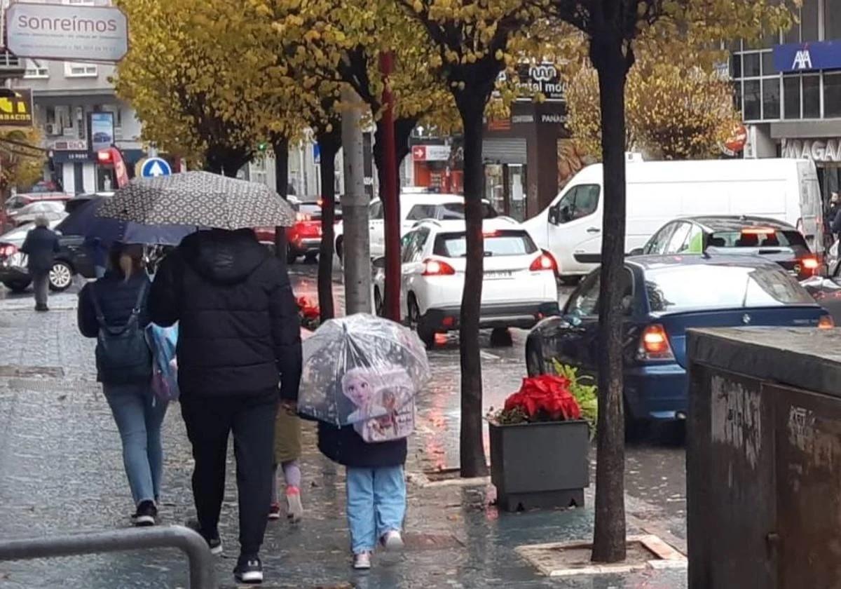 Imagen de la lluvia en la capital