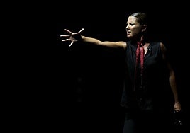 Sara Baras durante una actuación en un festival de música en Málaga.