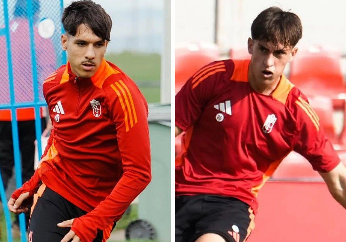 Adrián Heredia y Mario Marín, durante entrenamientos anteriores.
