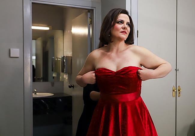 María Zapata, la Mimí protagonista, en el camerino.