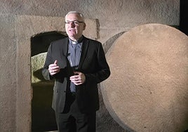 Imagen del obispo en el vídeo del mensaje a los fieles.