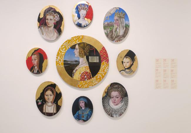 Una serie de medallones de personajes históricos.