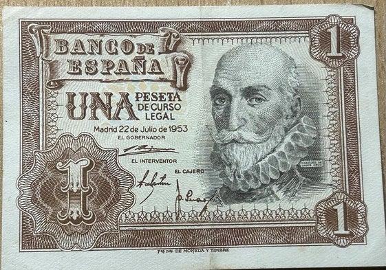 Billete de peseta que se vende por miles de euros en eBay.