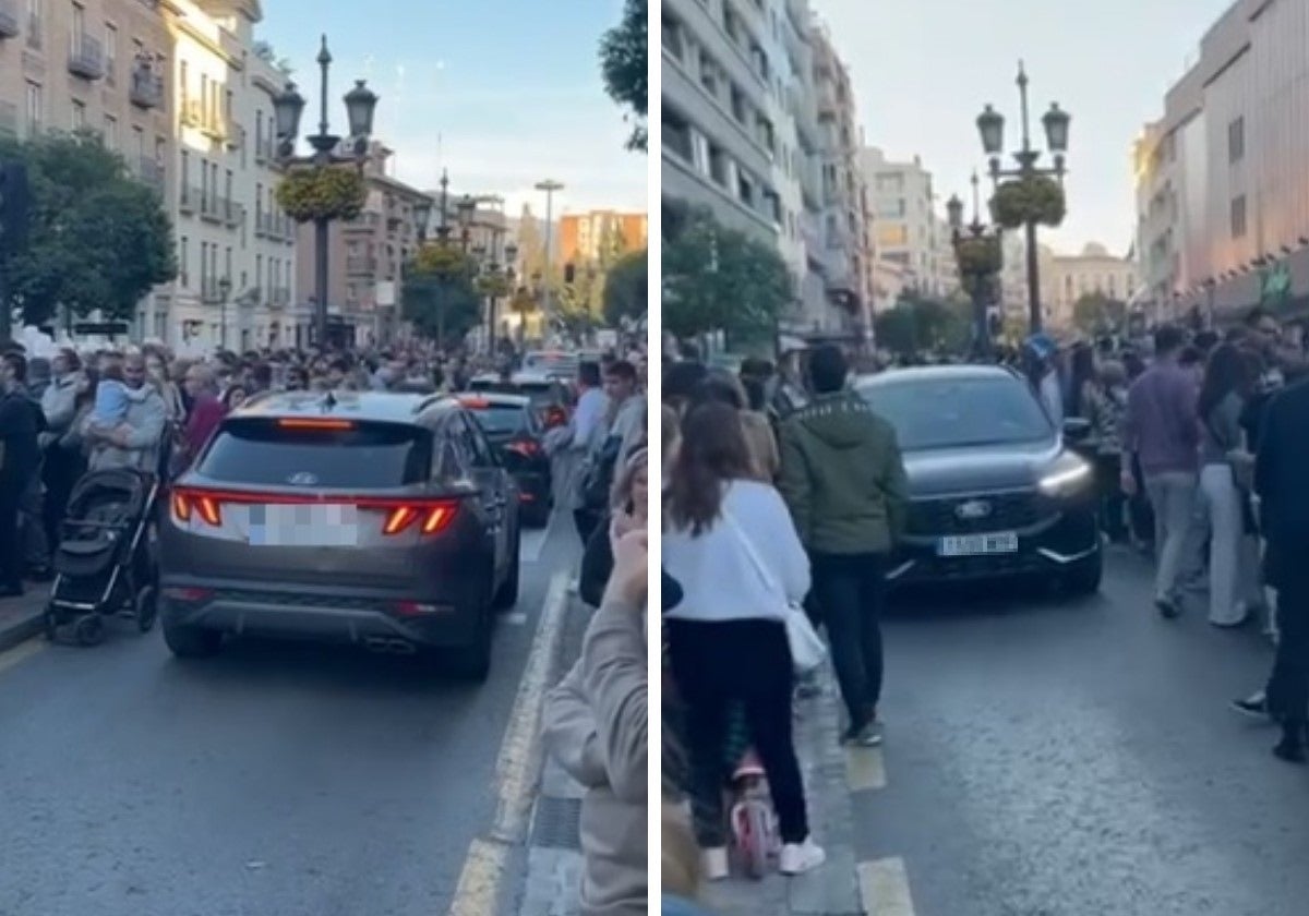 Una 'procesión' de coches se cuela en la de los ferroviarios en la acera del darro | ideal