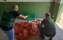 Cable robado en una operación anterior.