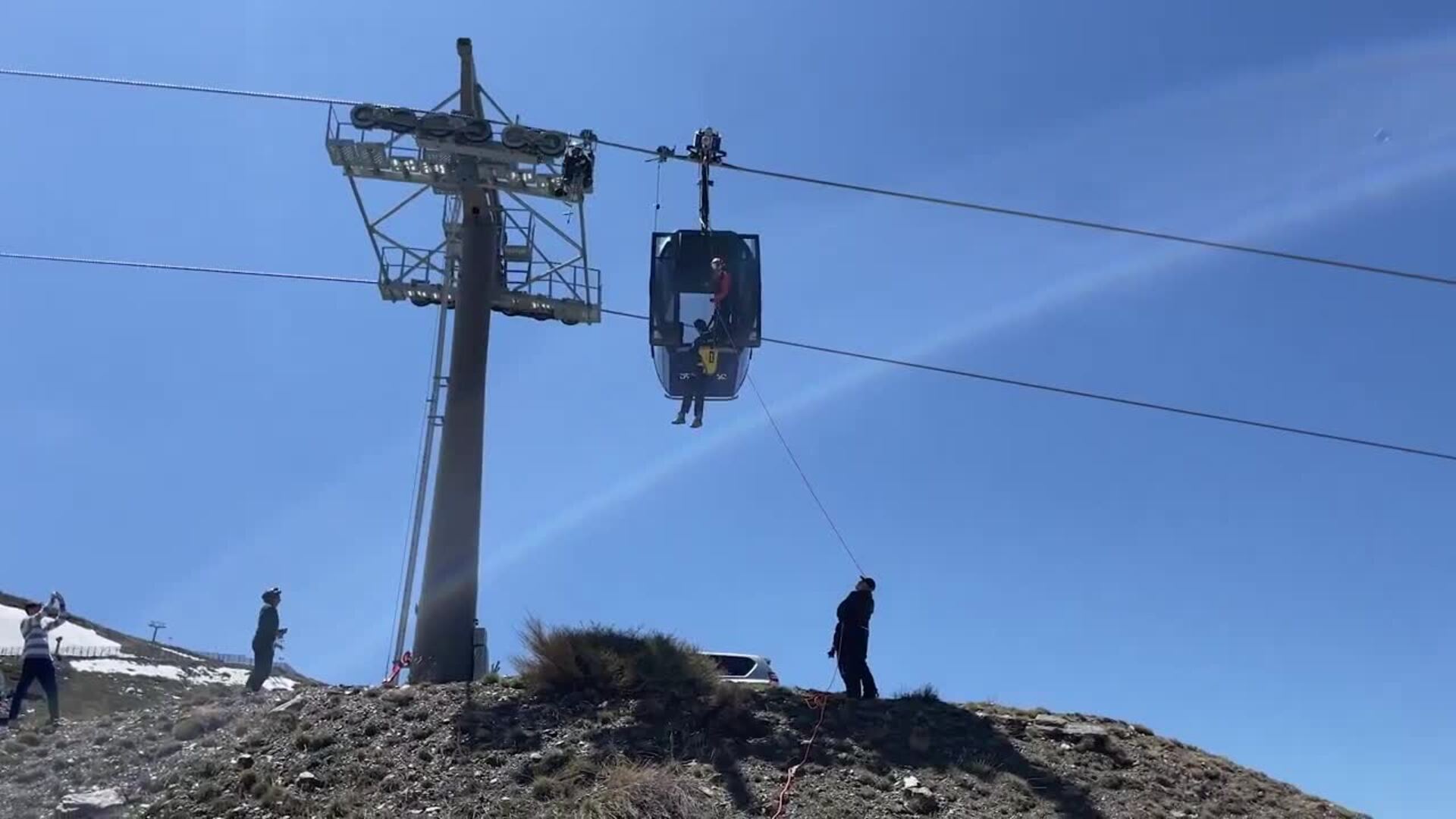 Evacuación del telecabina Al Ándalus