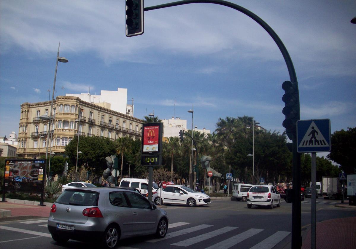 Semáforos apagados en Almería.