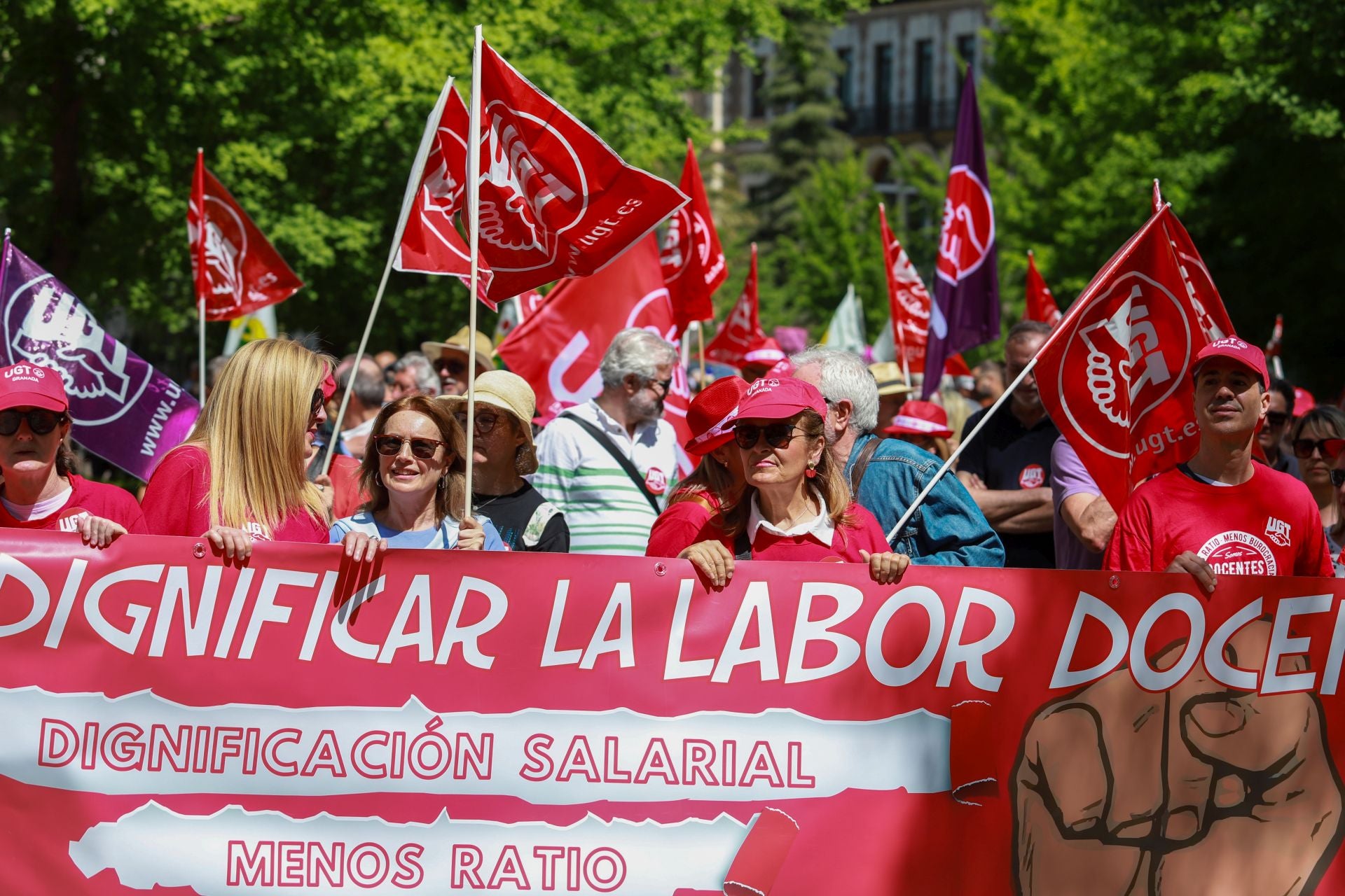 La imágenes de la marcha en Granada por la reducción de la jornada laboral