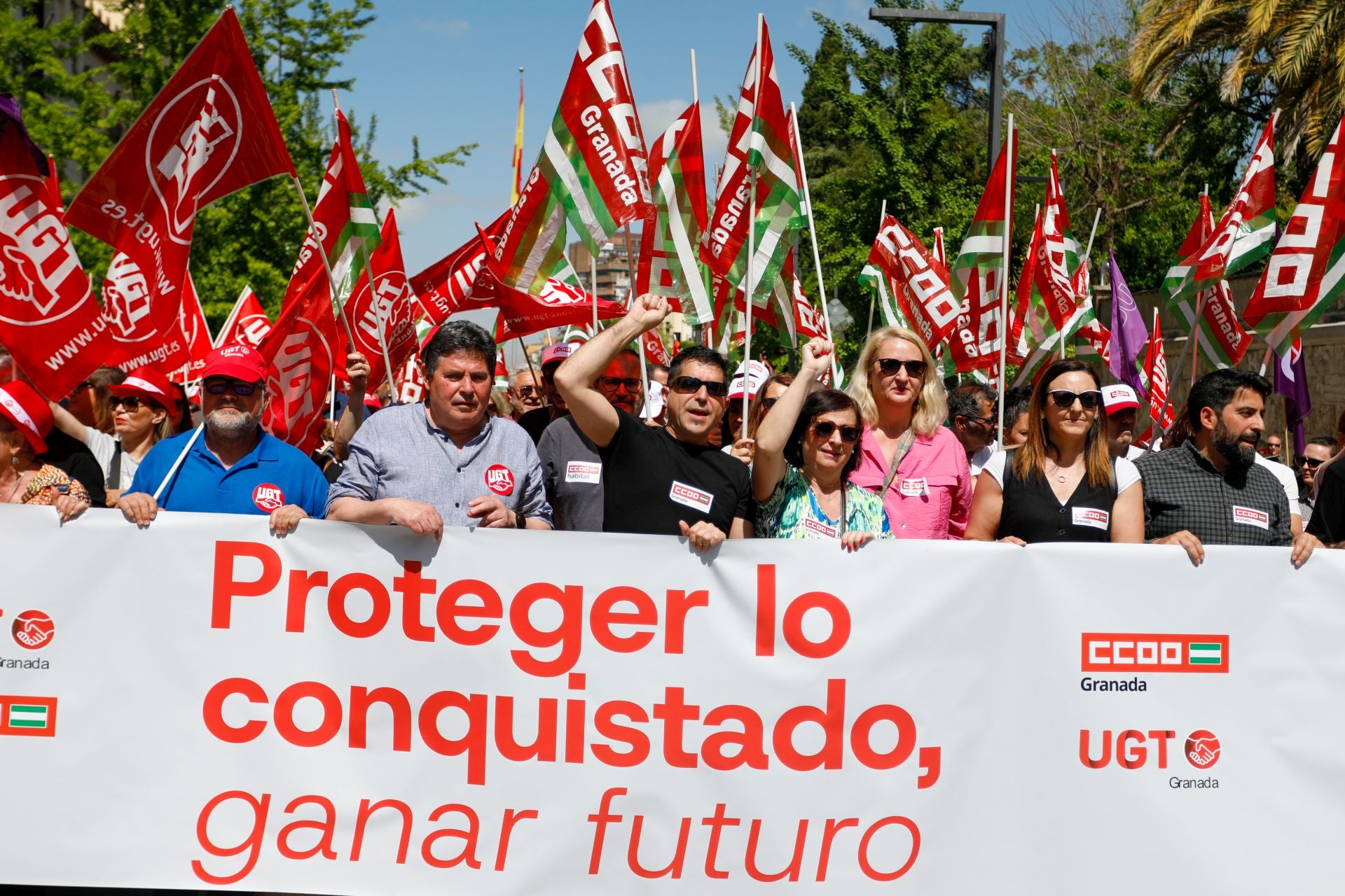 La imágenes de la marcha en Granada por la reducción de la jornada laboral