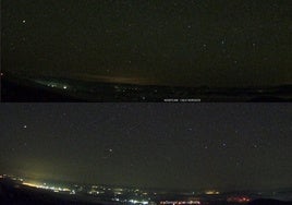 El cielo desde Calar Alto, antes y después del apagón.