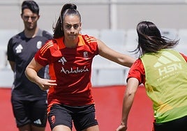 Las jugadoras del Granada, en un entrenamiento.