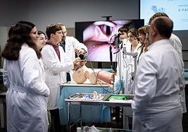 Un grupo de alumnos de Medicina de la UGR simula una intubación