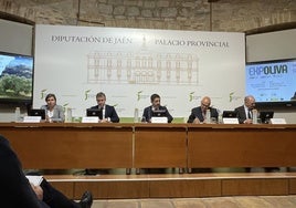 Autoridades, en la presentación de Expoliva 2025.
