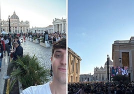 Un granadino se acerca a la plaza de San Pedro para ver al nuevo Papa.