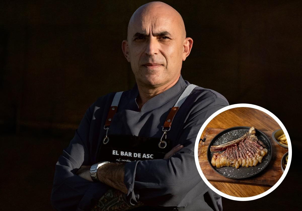Cocinero de El bar de ASC con uno de los platos.