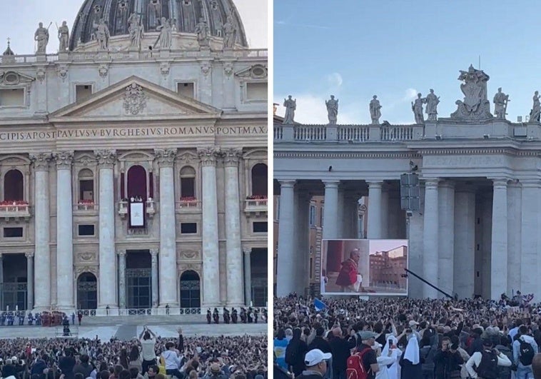 La aparición de León XIV vista por un granadino en la plaza de San Pedro.