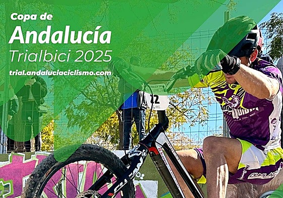 Cartel que anuncia el circuito de trialbici.
