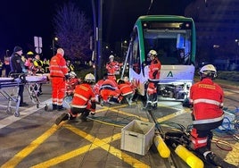 Simulacro de accidente en el metro de Granada.