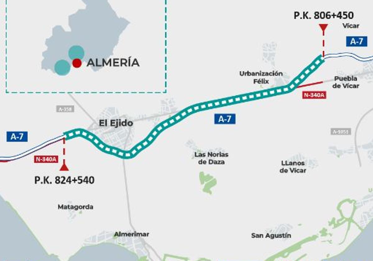 Menos ruido de las autovías A-7 y A-92 a su paso por El Ejido, Vícar, La Mojonera y Gádor