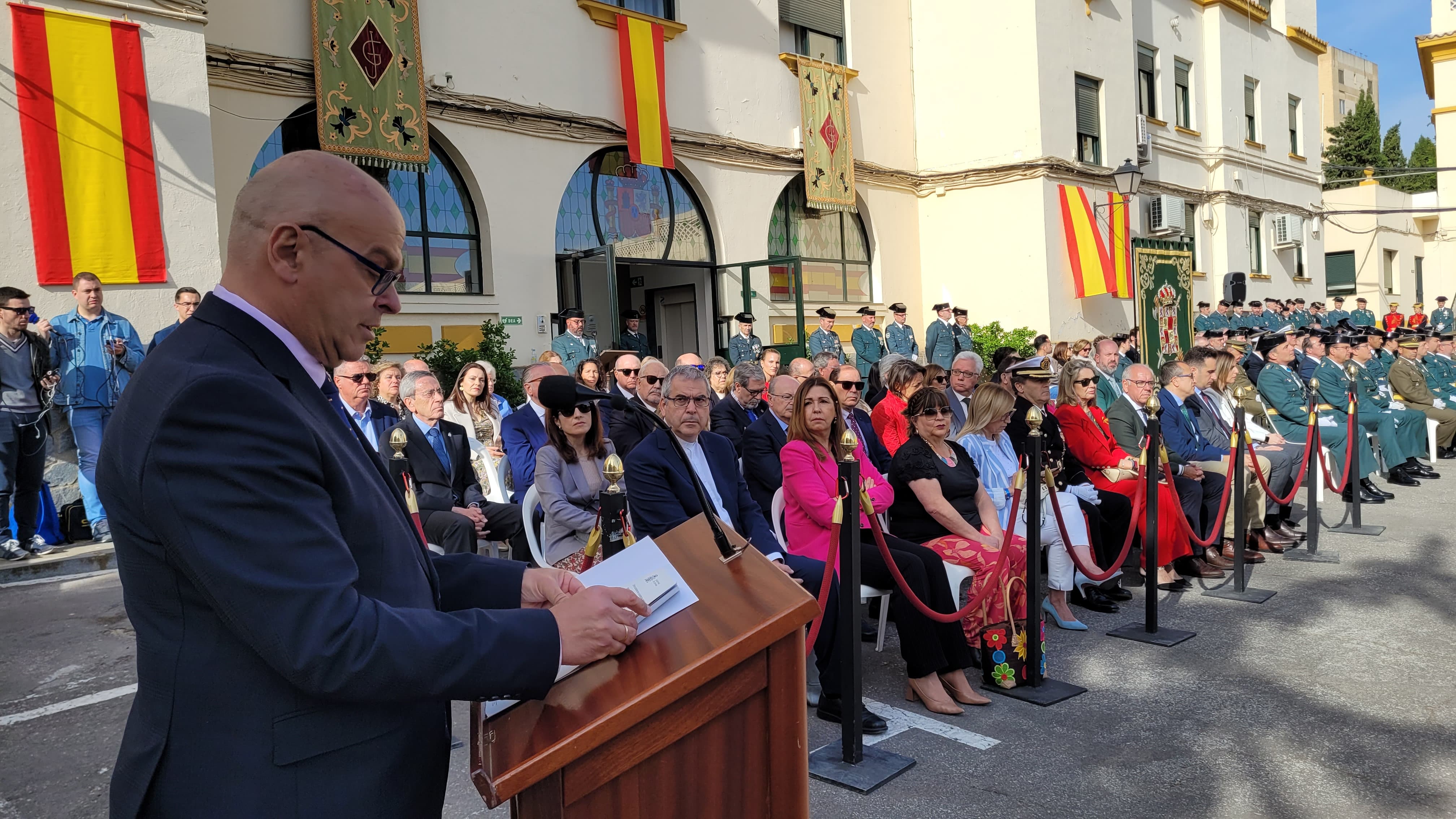Manuel Fernández interviene en el acto conmemorativo del 181º aniversario de la fundación de la Guardia Civil.